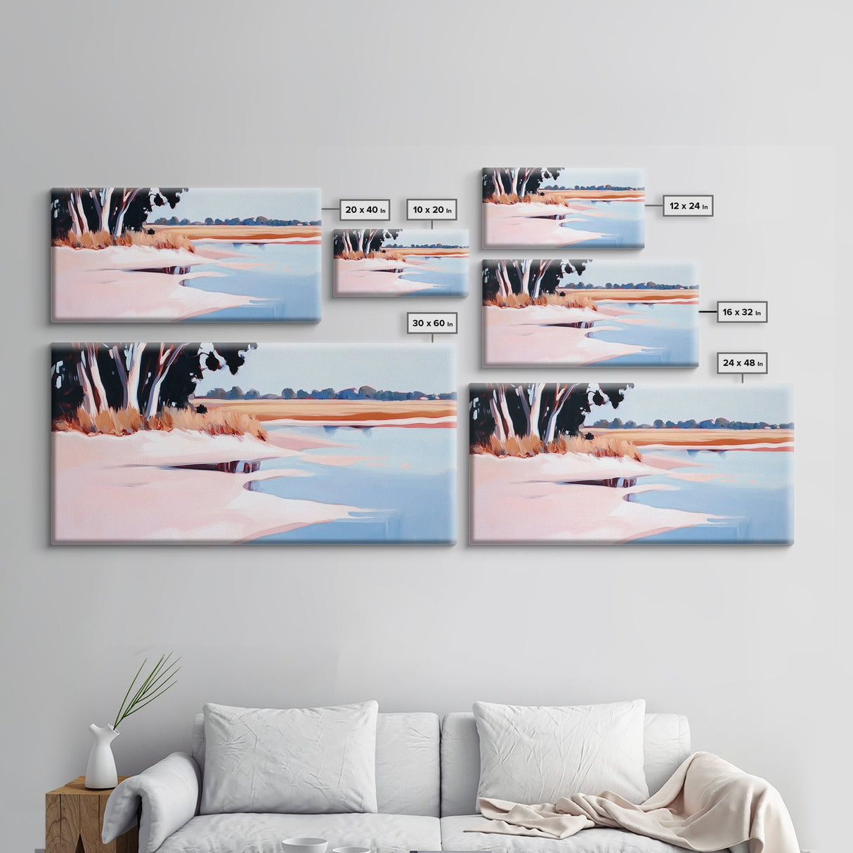 Marsh Landscape, Seaside Escape, Nature Painting, Calm Aesthetic, Framed Canvas Print, Coastal Wall Art, Living Room Decor, Fall Landscape