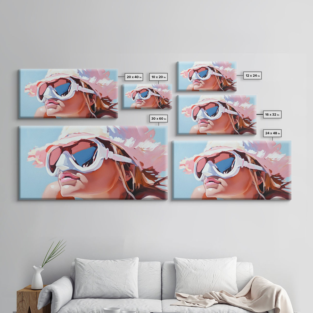 Summer Girl, Beach Art, Coastal Canvas Print, Sun Lover Wall Decor, Boho Wall Art, Vibrant Painting, Relaxing Wall Art, Living Room Decor