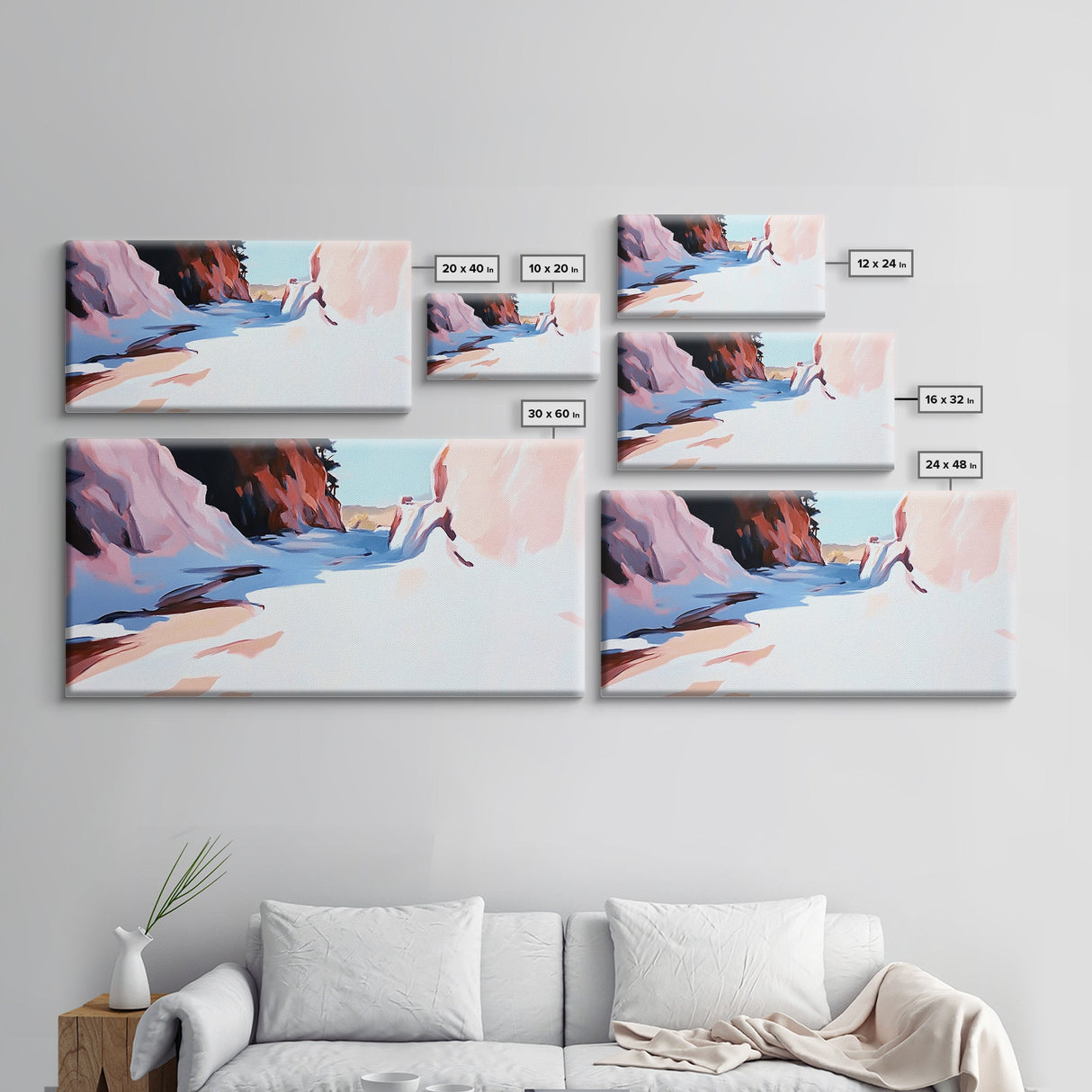 Canyon Landscape, Desert Painting, Western Wall Art, Nature Inspired Decor, Earth Tone Artwork, Framed Canvas Print, Boho Home Aesthetic