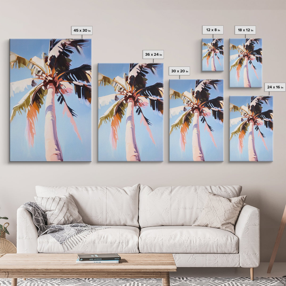 Palm Tree, Tropical Paradise, Summer Beach Vibes, Coastal Living Art, Vacation Dream, Canvas Print, Boho Wall Decor, Relaxing Art