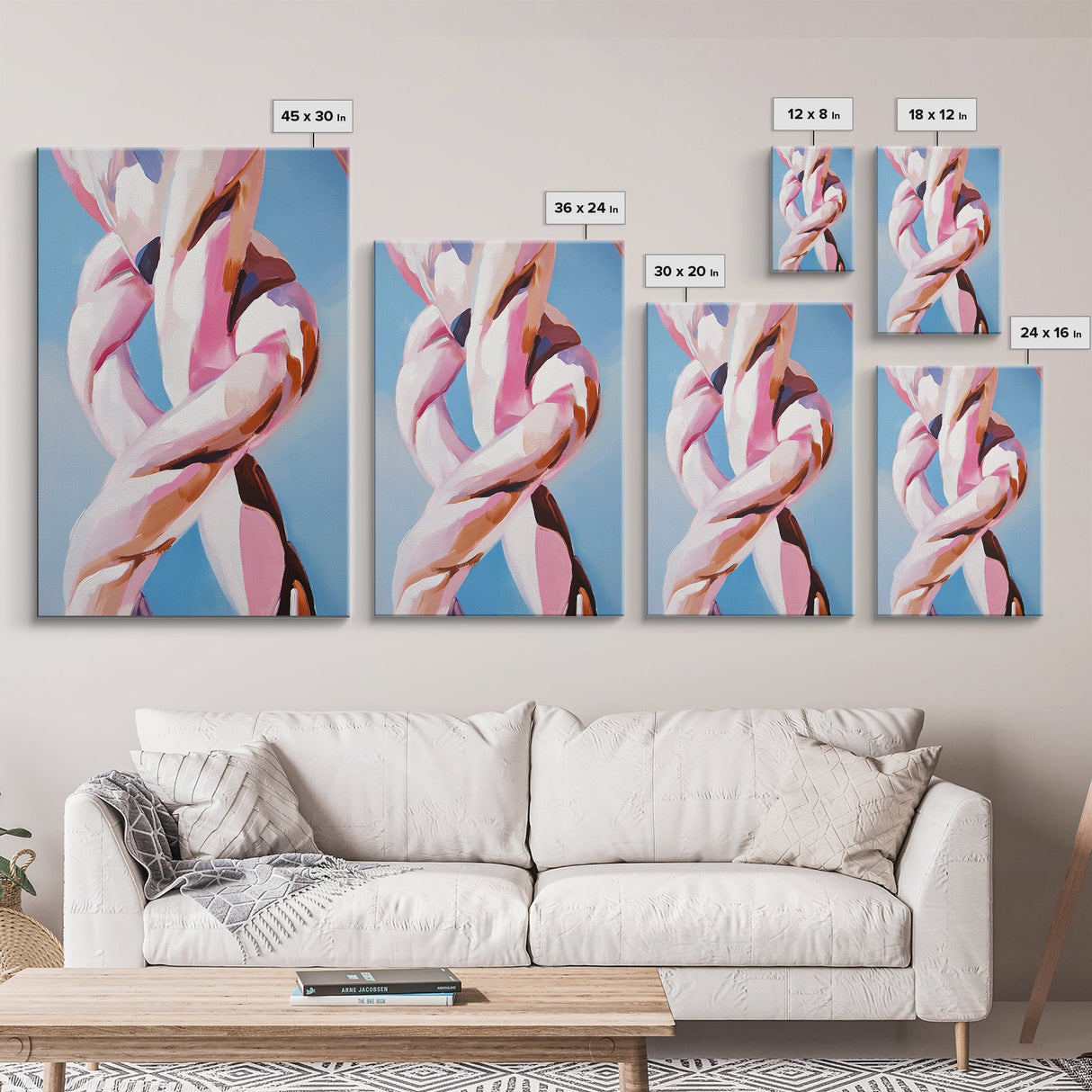 Twisted Form, Abstract Figure, Surreal Art, Modern Minimalist Style, Contemporary Wall Decor, Framed Canvas Print, Office Art