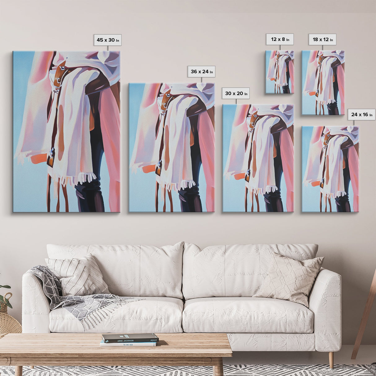 Western Fashion, Cowboy Aesthetic, Rustic Boho Art, Pastel Tones, Modern Western Decor, Framed Canvas Print, Bedroom or Living Room
