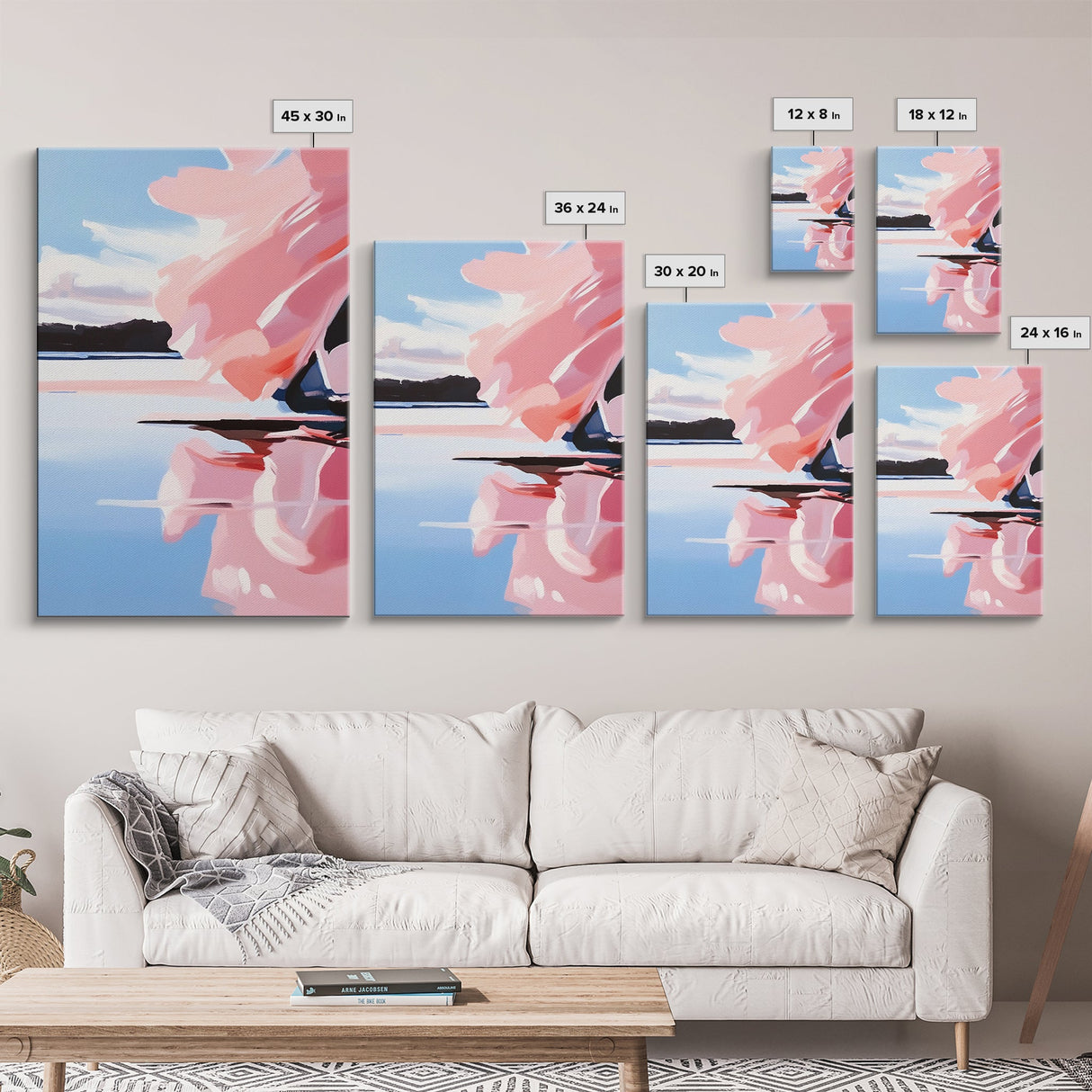 Reflections, Abstract Water, Minimalist Art, Dreamy Aesthetic, Soft Pastel Decor, Nature Inspired, Canvas Print, Living Room Wall Art