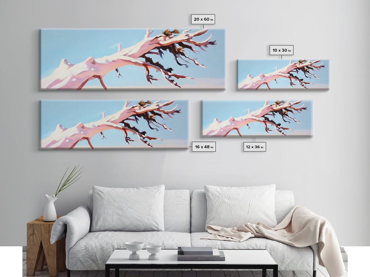 Desert Tree, Abstract Landscape, Earthy Tones, Canvas Print, Minimalist Nature Art, Living Room Wall Decor, Modern Boho Painting