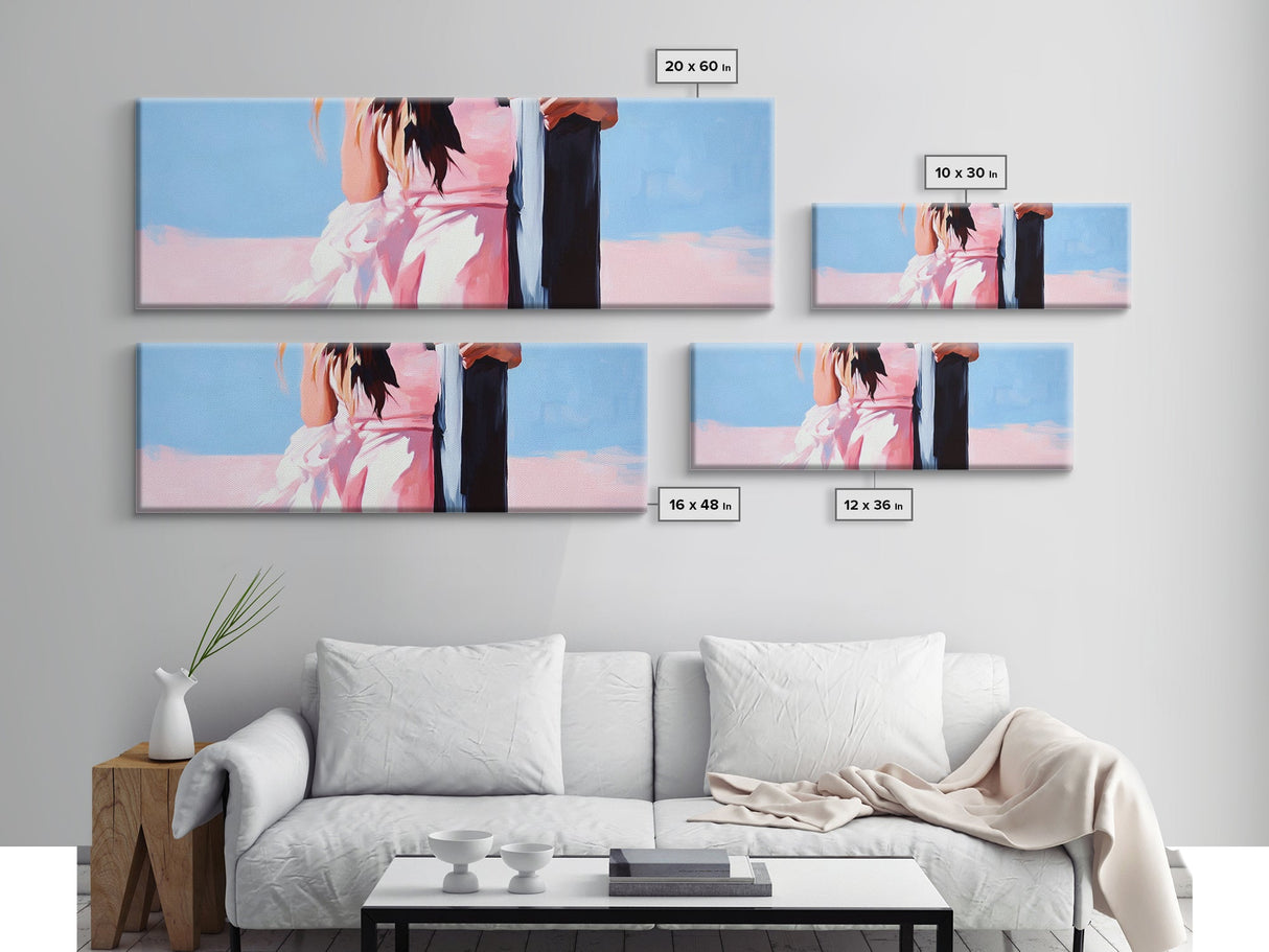 Pink Dress, Soft Pastels, Framed Canvas Print, Feminine Wall Art, Elegant Home Decor, Dreamy Bedroom Aesthetic, Modern Minimalist