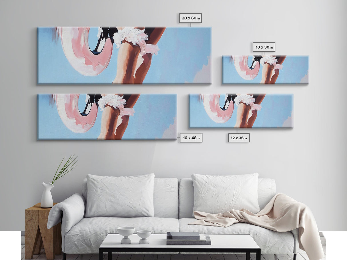 Pink Float, Summer Beach Art, Coastal Wall Decor, Modern Seaside Aesthetic, Minimalist Ocean Vibes, Boho Living Room, Canvas Print
