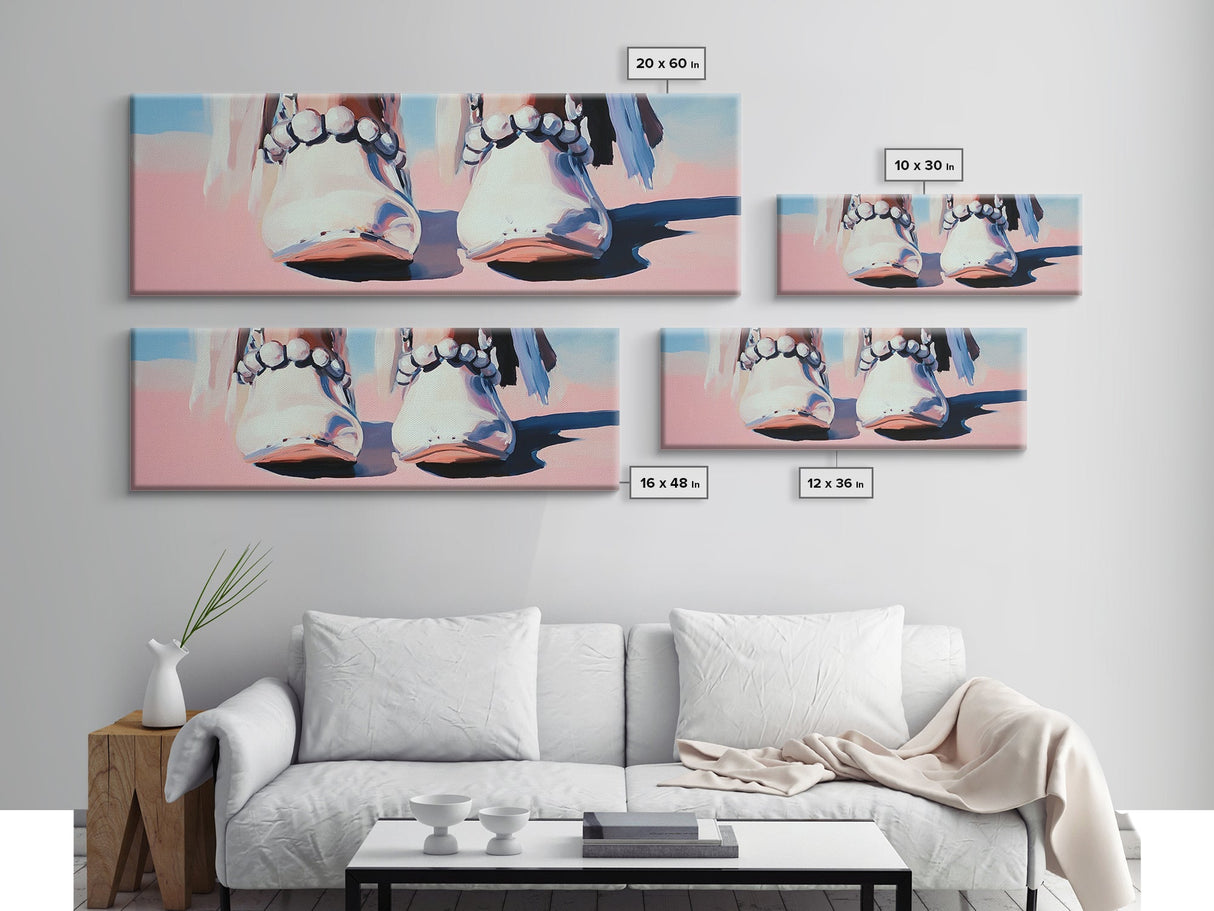 Bohemian Sandals, Chic Summer, Beach Vibes, Fashion Canvas Print, Bedroom Wall Art, Coastal Aesthetic, Trendy Boho Decor
