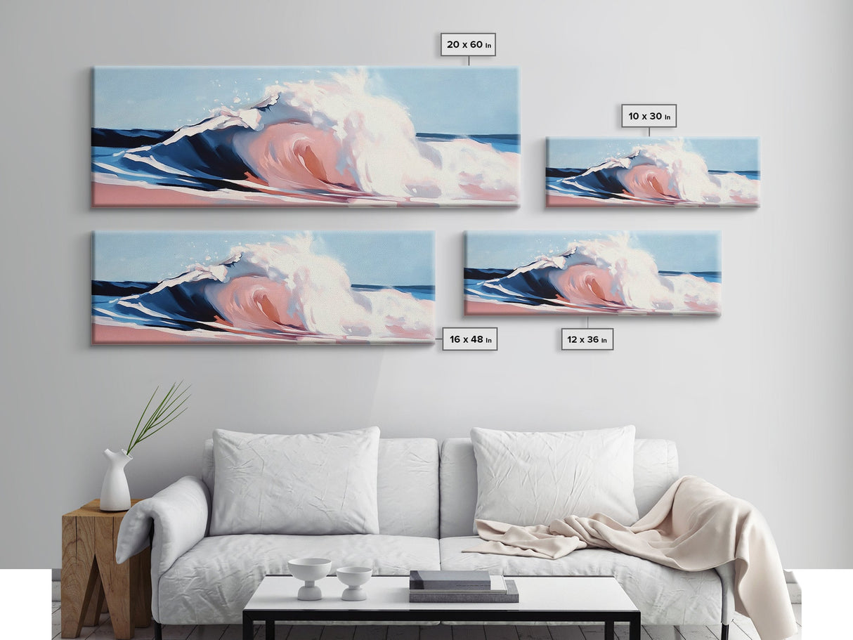 Sea Splash, Surf Art, Coastal Inspiration, Bold Waves, Canvas Print, Modern Ocean Art, Living Room Wall Art, Beach Theme Decor