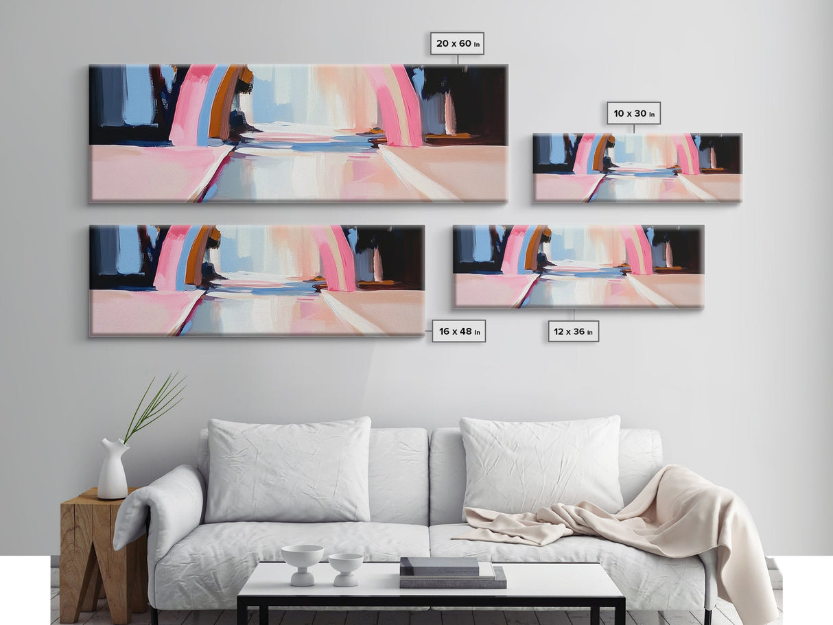 Abstract Rainbow Arch, Modern Colorful Art, Vibrant Wall Decor, Playful Aesthetic, Statement Piece, Kids Room Art, Framed Canvas Print