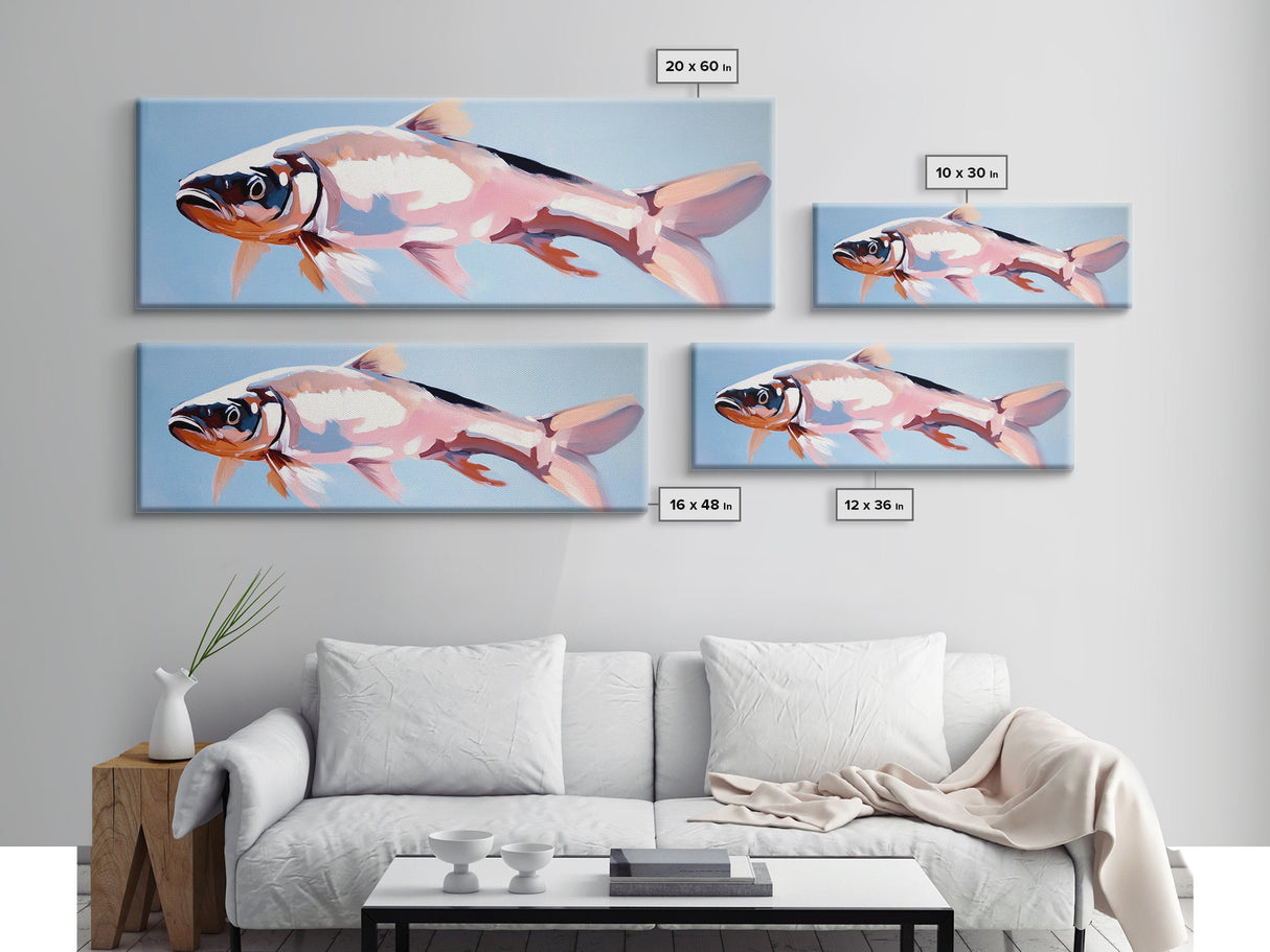 Fish, Ocean Wildlife, Coastal Art, Framed Canvas Print, Nautical Wall Art, Minimalist Decor, Beach House Art, Dining Room Art