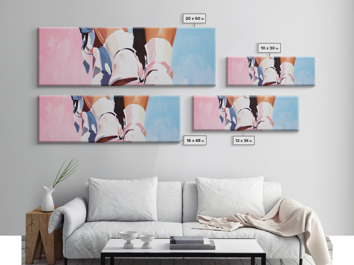 Fashion Steps, Elegant Walk, Chic Aesthetic, Canvas Print, Modern Wall Art, Bedroom Decor, Minimalist Style, Stylish Home Accent