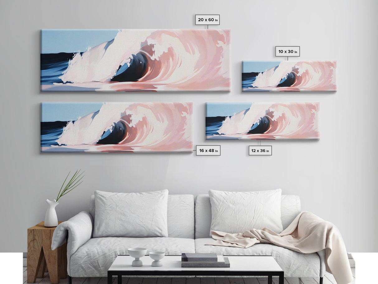 Wave Curl, Ocean Power, Surfer's Dream, Coastal Energy, Framed Canvas Print, Beach House Decor, Modern Wall Art, Sea Lover Gift