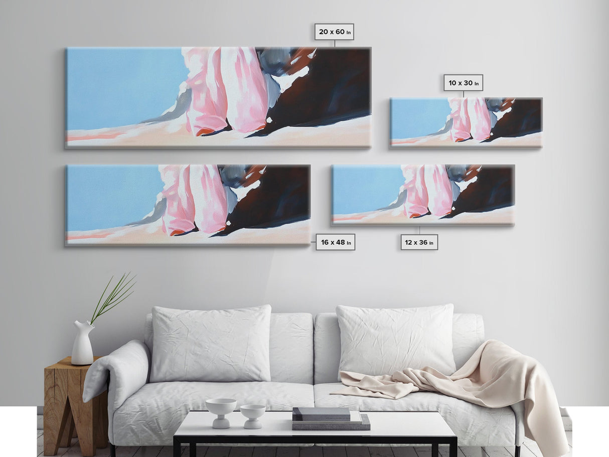 Sunset Shoreline Art, Warm Beach Scene, Tranquil Coastal Print, Ocean View Painting, Large Canvas Print, Serene Wall Decor, Living Room Art