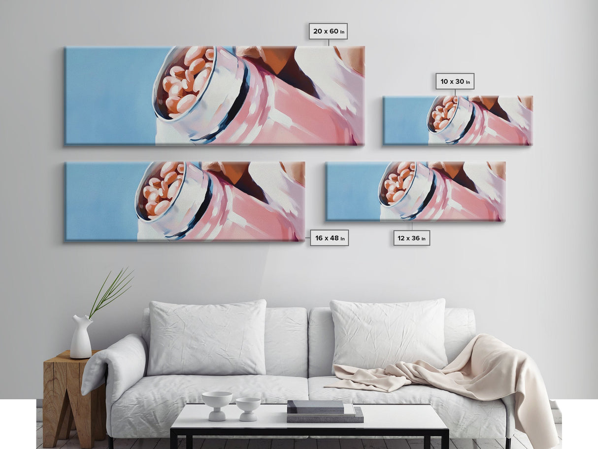 Coffee Beans Painting, Kitchen Wall Art, Warm Aesthetic Print, Coffeehouse Decor, Large Canvas Print, Modern Minimalist Art, Cafe Decor
