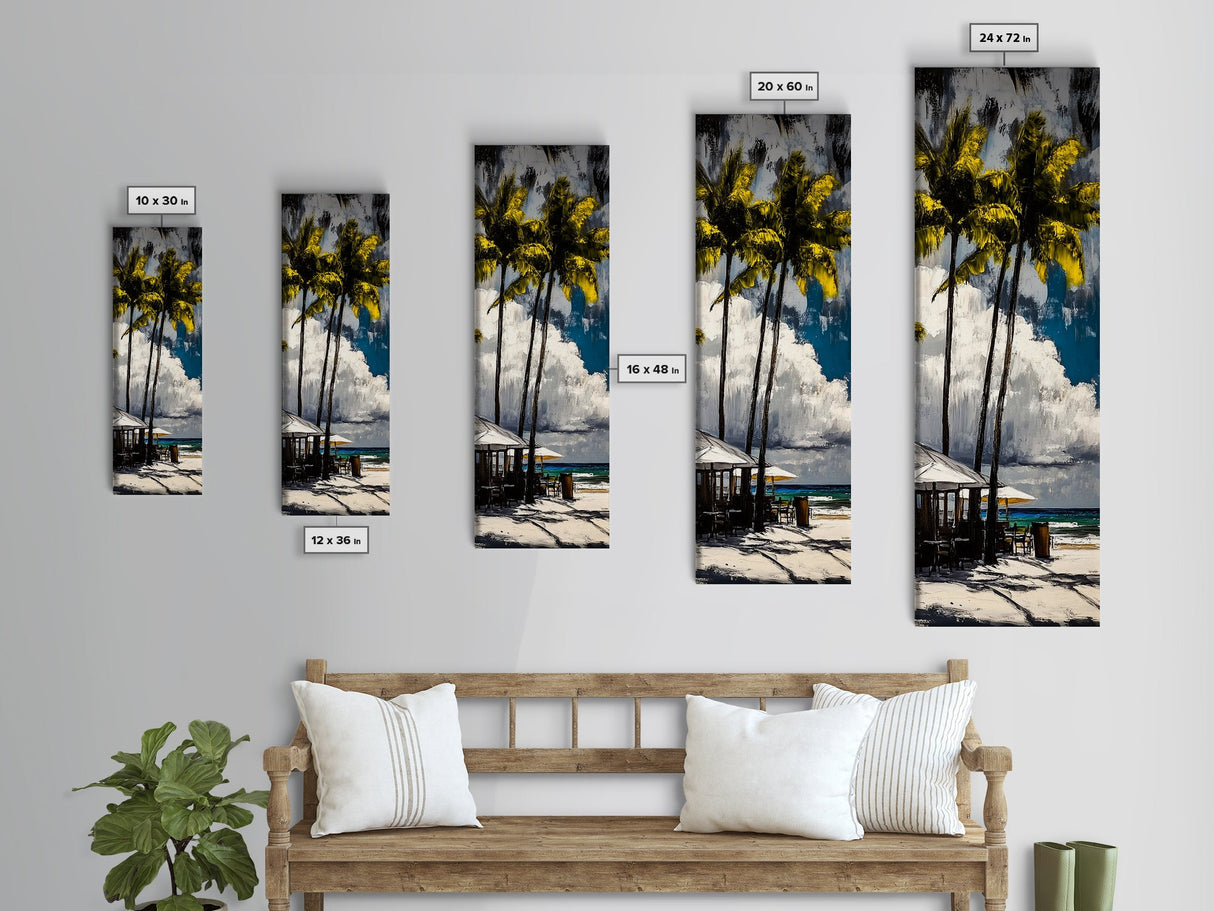 Tropical Paradise, Palm Tree Art, Coastal Decor, Beach House Painting, Vacation Vibes, Canvas Print, Living Room Wall Art, Boho Chic