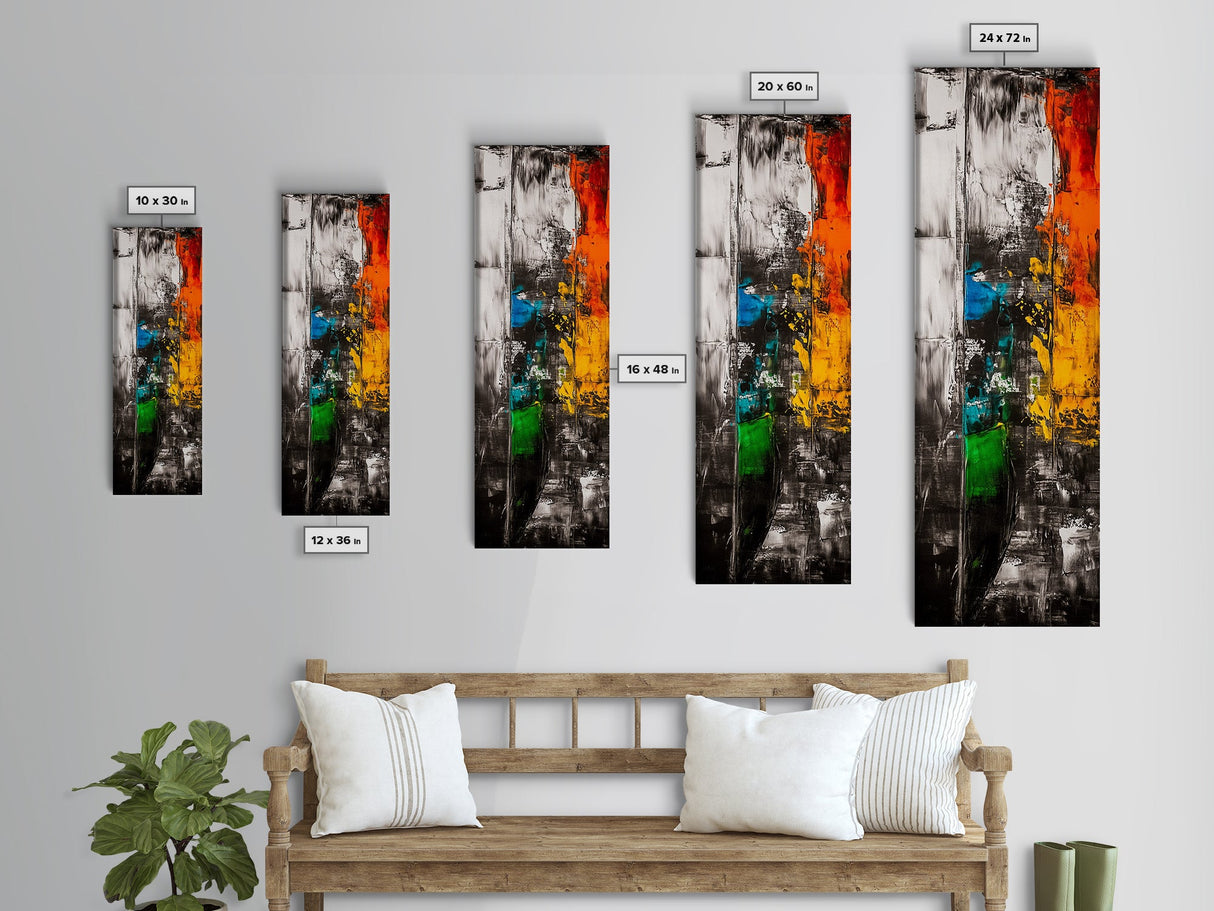 Color Block, Abstract Expressionist Art, Geometric Painting, Bold Textured Canvas, Vibrant Aesthetic, Statement Piece, Framed Canvas Print
