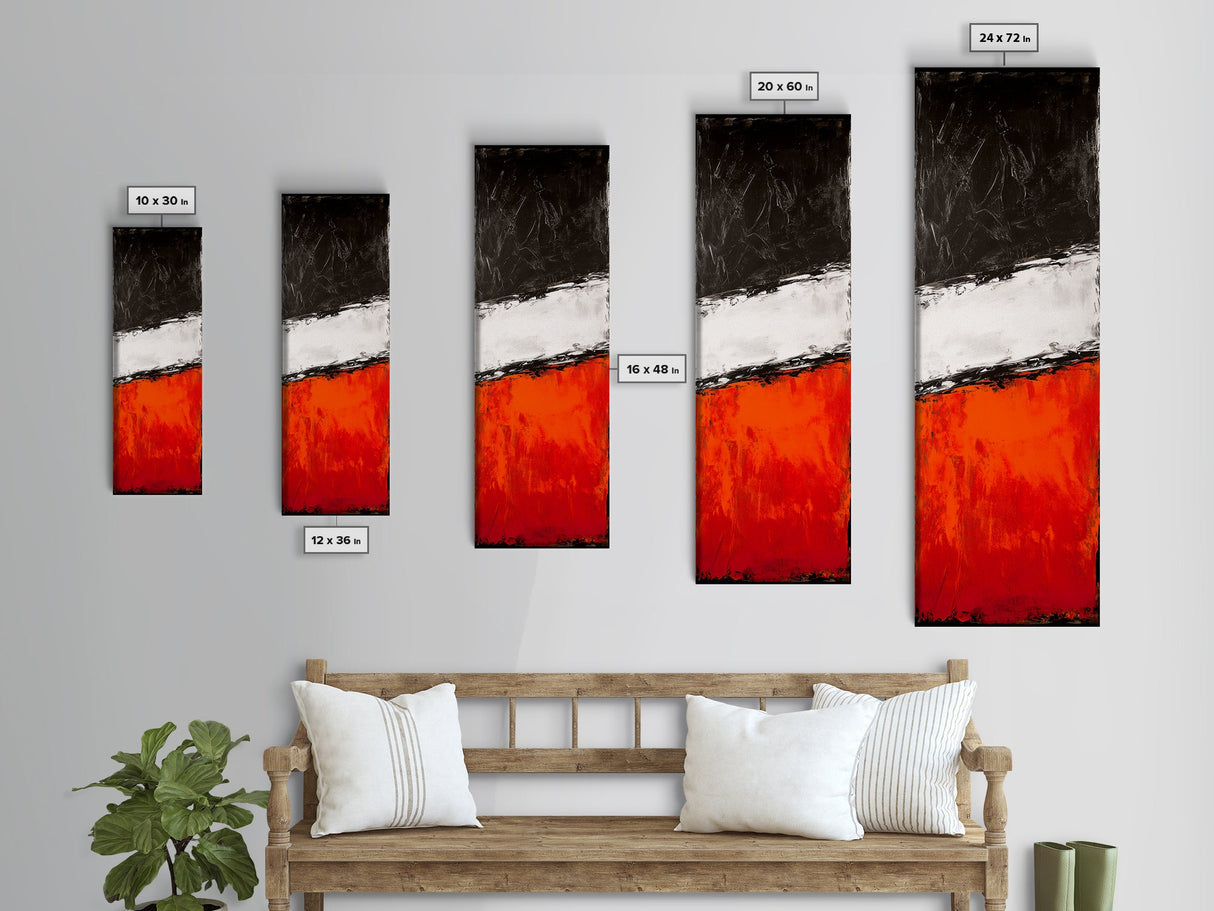 Bold Abstract, Red and Black, Minimalist Art, Contemporary Statement, Wall Decor, Framed Canvas Print, Modern Living Room Artwork