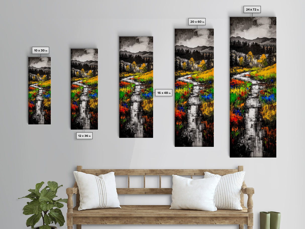Monochrome River, Scenic Landscape, Canvas Print, Black And White Wall Art, Nature Inspired, Minimalist Home, Modern Office Decor