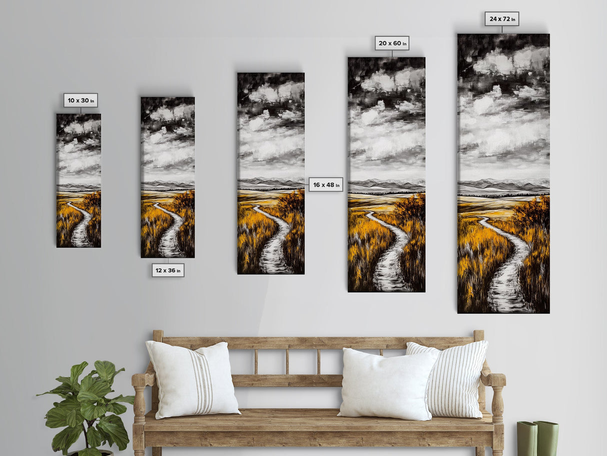 Golden Fields, Rustic Landscape, Fall Wall Art, Country Home Decor, Large Canvas Print, Nature Inspired Art, Living Room Wall Art