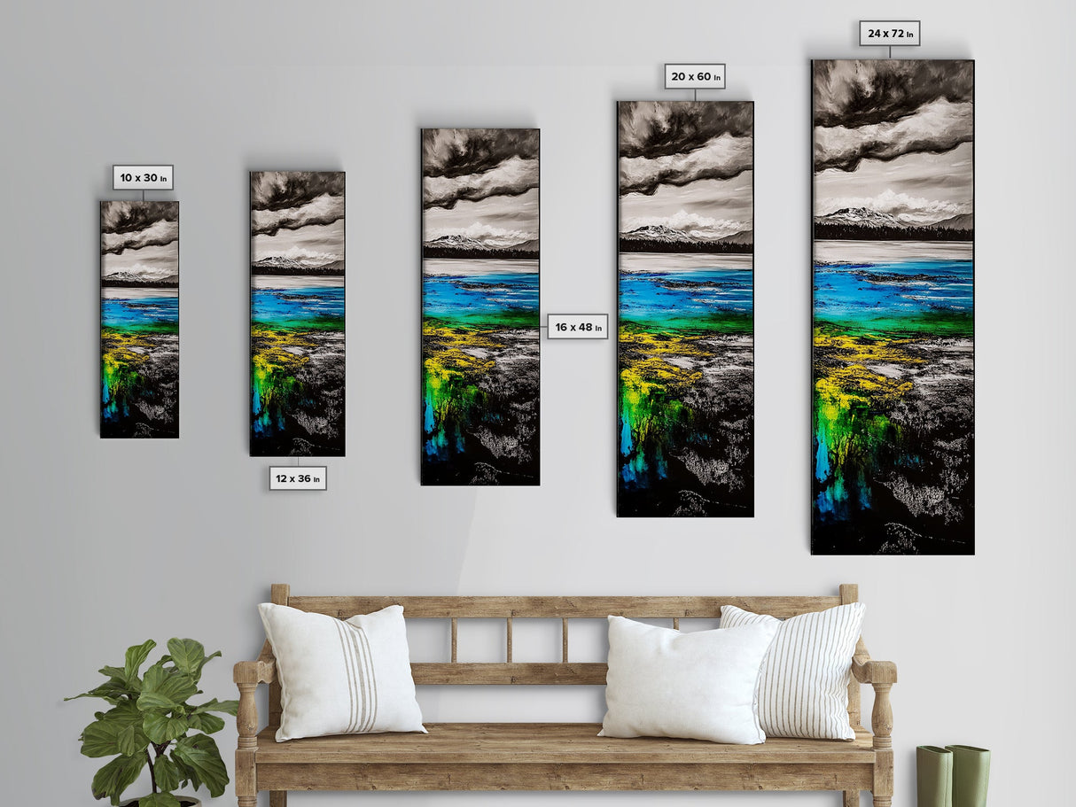 Mountain Reflection, Nature Landscape, Lake Scene, Canvas Print, Blue and Green Wall Art, Outdoor Adventure Art, Living Room Decor
