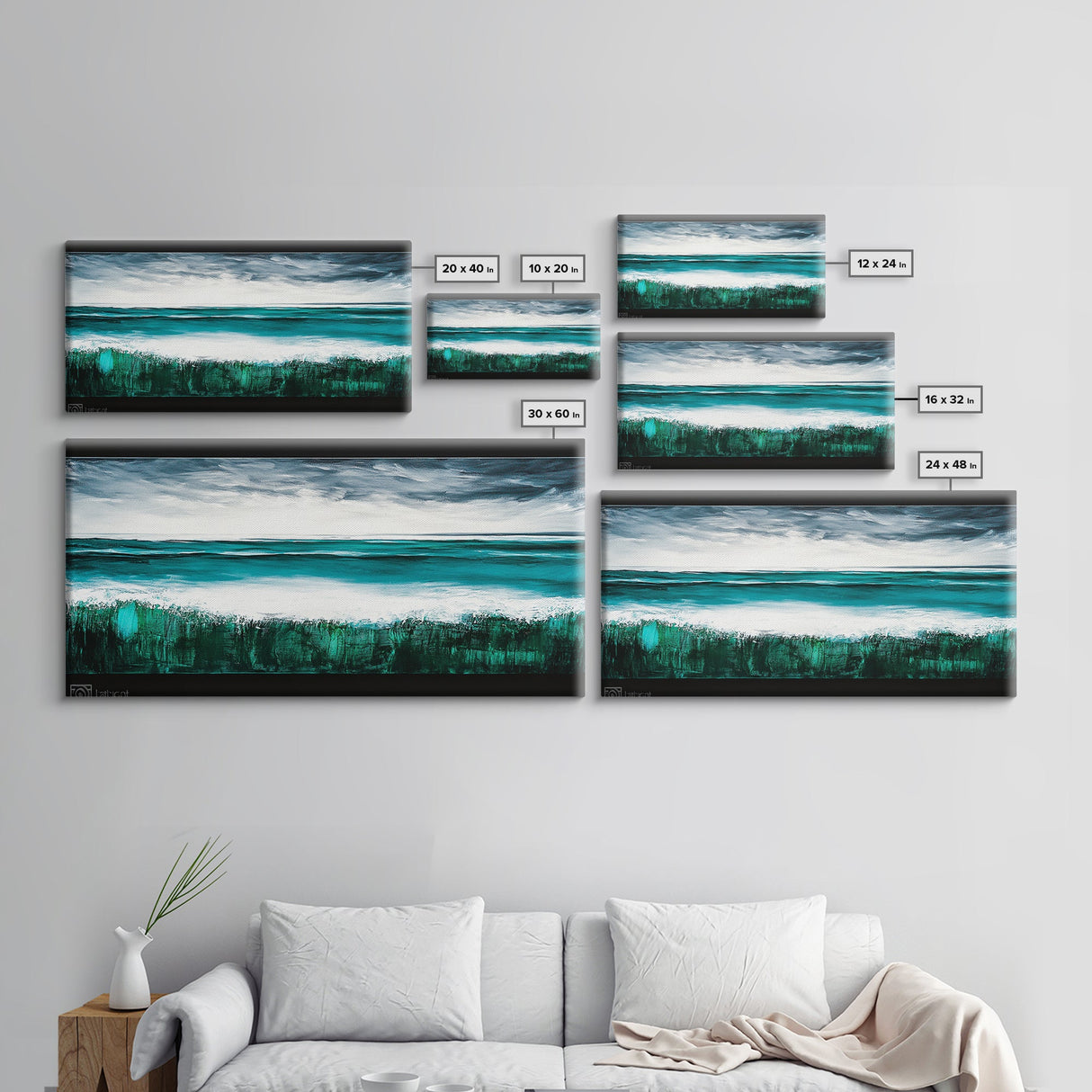 Ocean Waves, Blue Sea, Modern Coastal Art, Framed Canvas Print, Large Wall Art, Beach House Decor, Minimalist Art, Living Room Wall Art