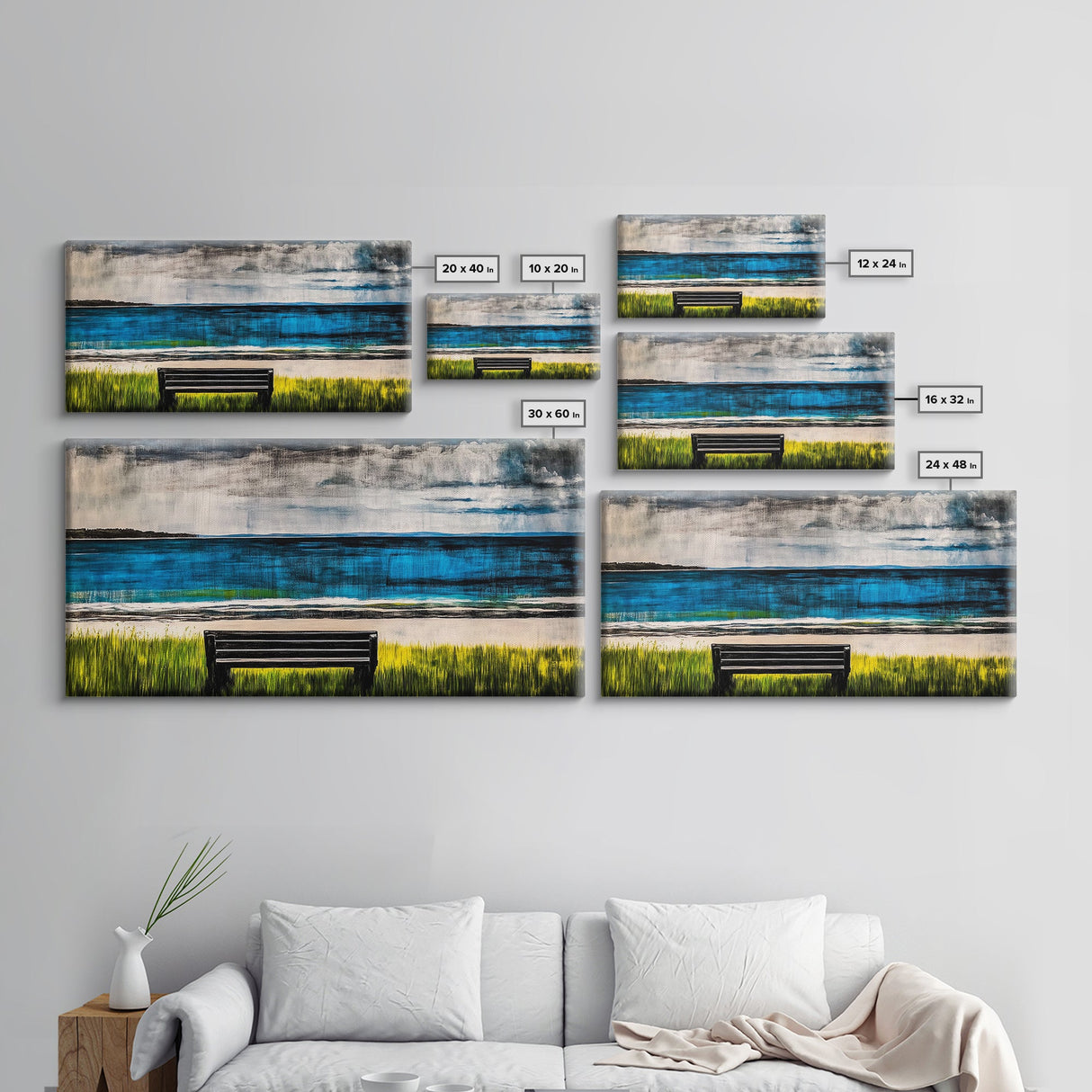 Beach View, Ocean Wall Art, Coastal Home Decor, Blue Canvas Print, Nature Artwork, Living Room Art, Nautical Art, Summer Wall Decor