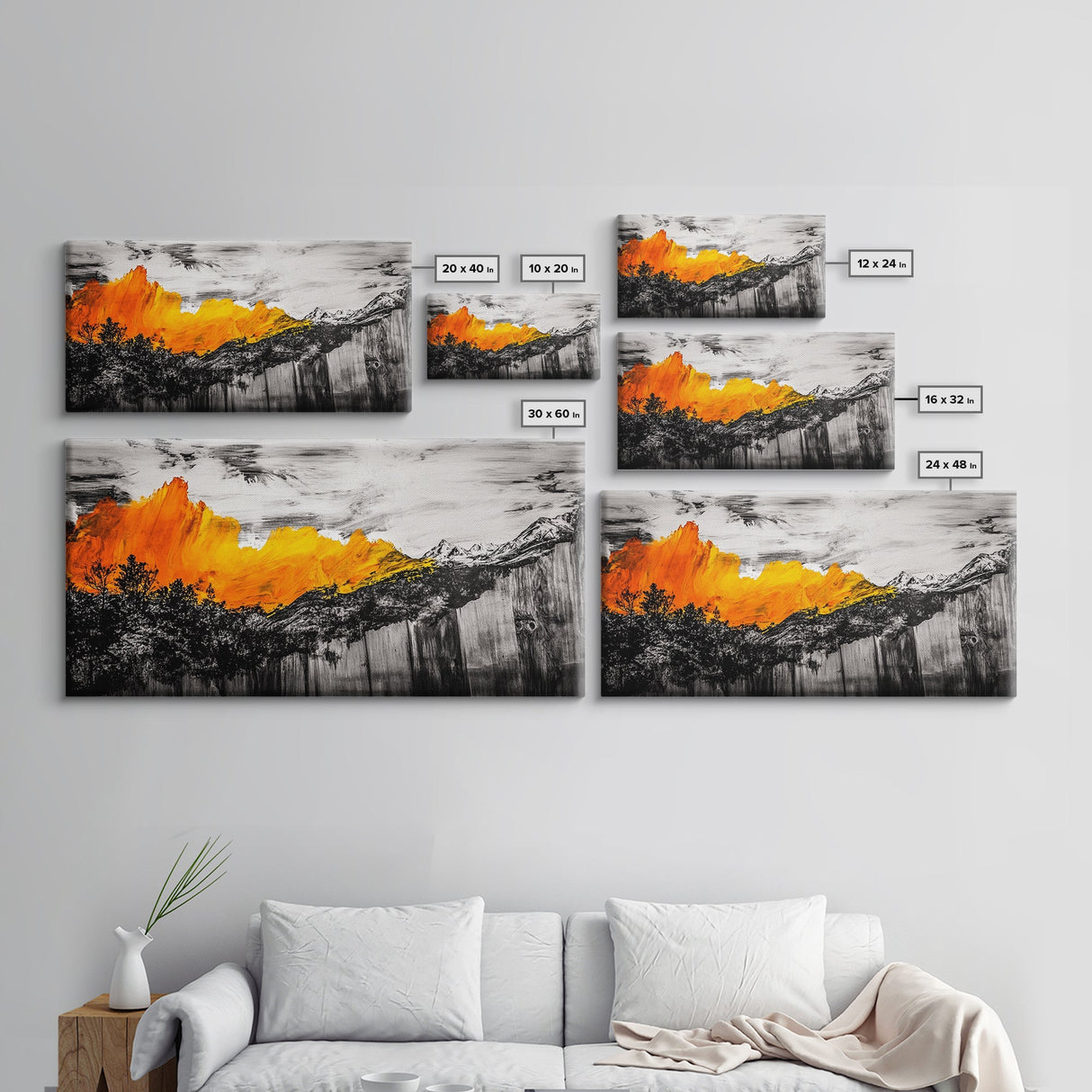 Firestorm, Mountain Art, Nature Abstract, Dramatic Canvas Print, Fall Art, Wilderness Decor, Rustic Living Room, Framed Canvas Print
