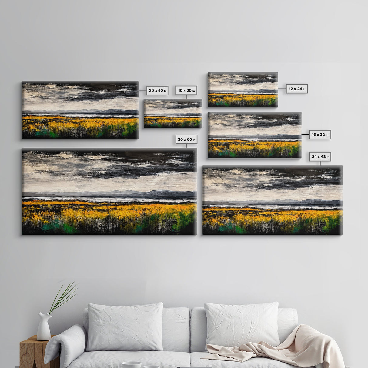 Moody Landscape Painting, Autumn Field Art, Dark Sky Nature Wall Decor, Rustic Country Home Art, Earthy Farmhouse Style, Canvas Print