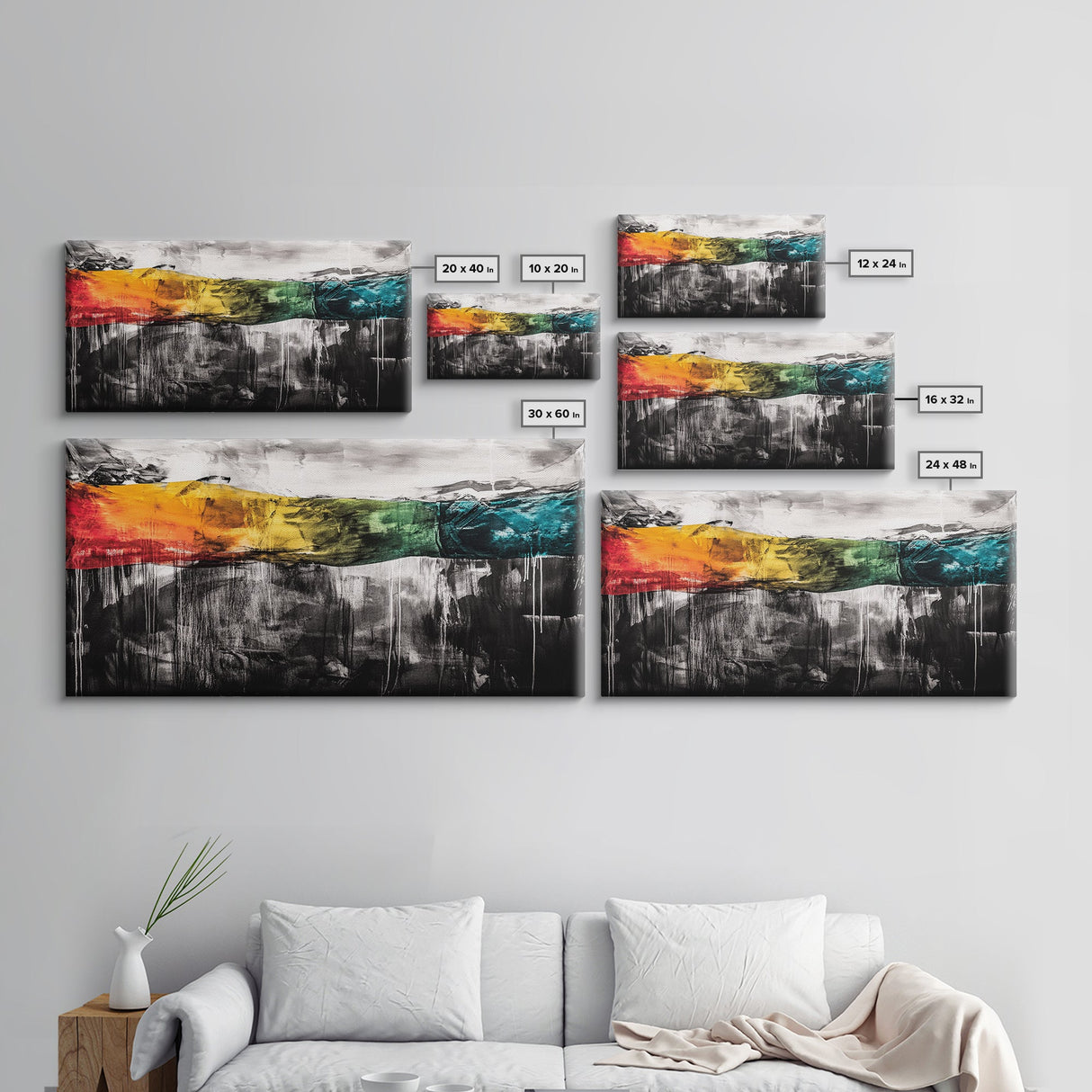 Abstract Expressionist Art, Dripping Paint Canvas, Minimalist Decor, Bold Contemporary Artwork, Modern Gallery Wall, Framed Canvas Print
