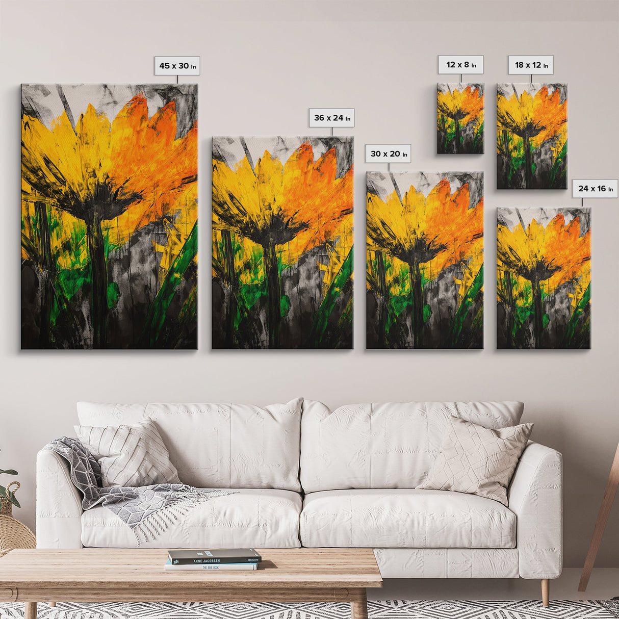 Sunflower Bloom, Fall Wall Art, Framed Canvas Print, Yellow Floral Art, Rustic Farmhouse Decor, Boho Kitchen Art, Country Home