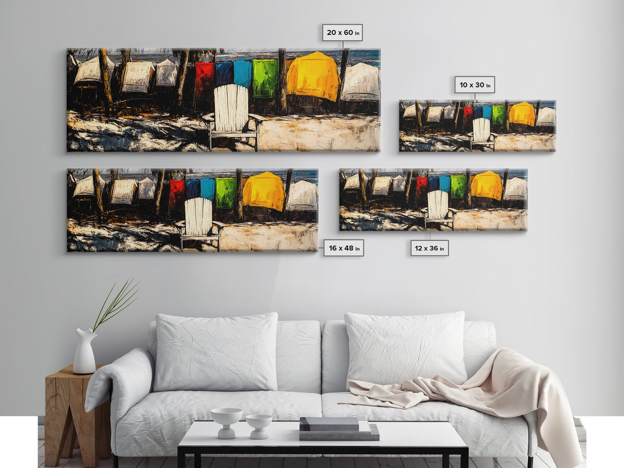 Beachfront Serenity, Coastal Decor, Ocean Art, Canvas Print, Nautical Wall Art, Living Room Art, Colorful Beach Scene, Seaside Art