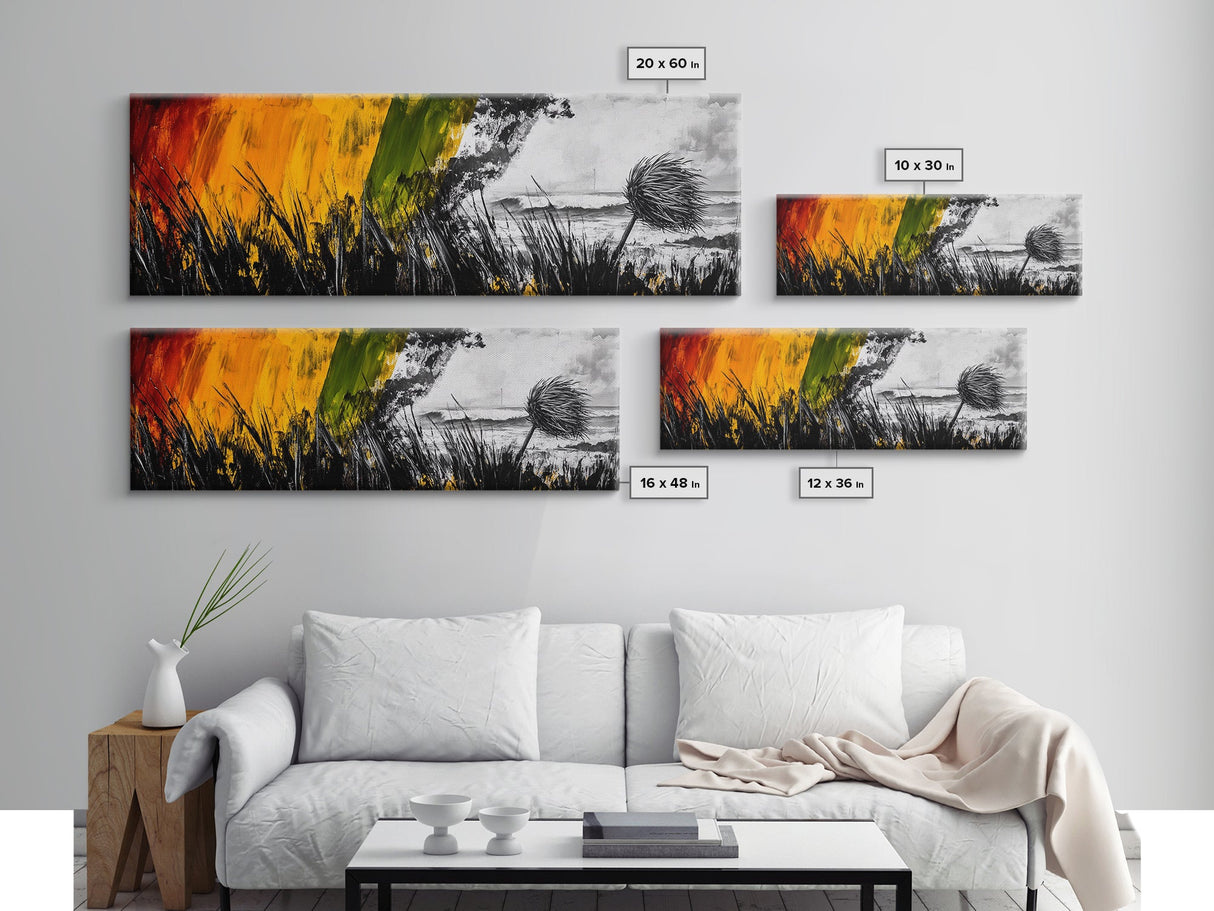 Abstract, Coastal, Windswept, Beach, Canvas Print, Autumn Wall Art, Living Room Decor, Bold Colors, Modern Art, Large Wall Art