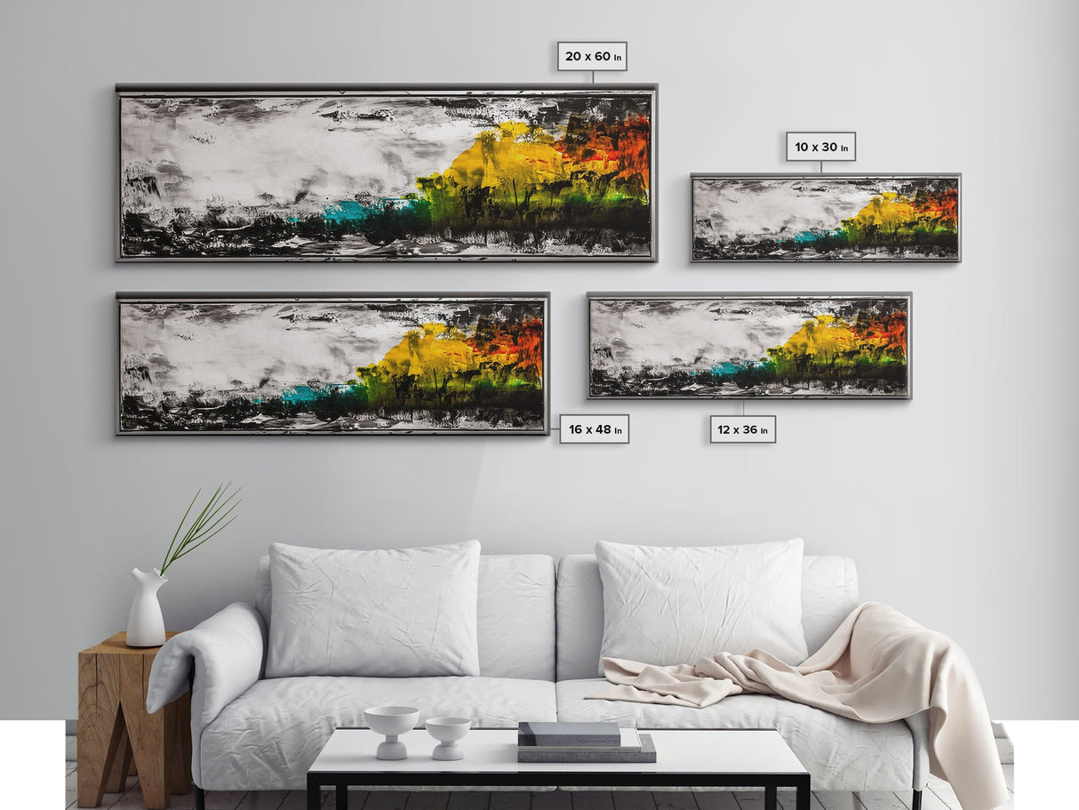 Moody Landscape Painting, Minimalist Nature Art, Rustic Home Decor, Dramatic Wall Art, Modern Abstract Print, Framed Canvas Print