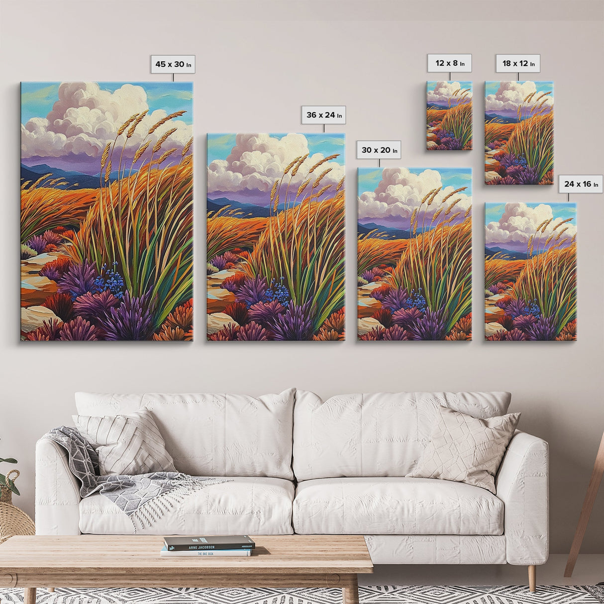 Autumn Prairie, Golden Fields, Windy Wheat, Nature Trail, Framed Canvas Print, Fall Wall Art, rustic farmhouse decor, cozy style