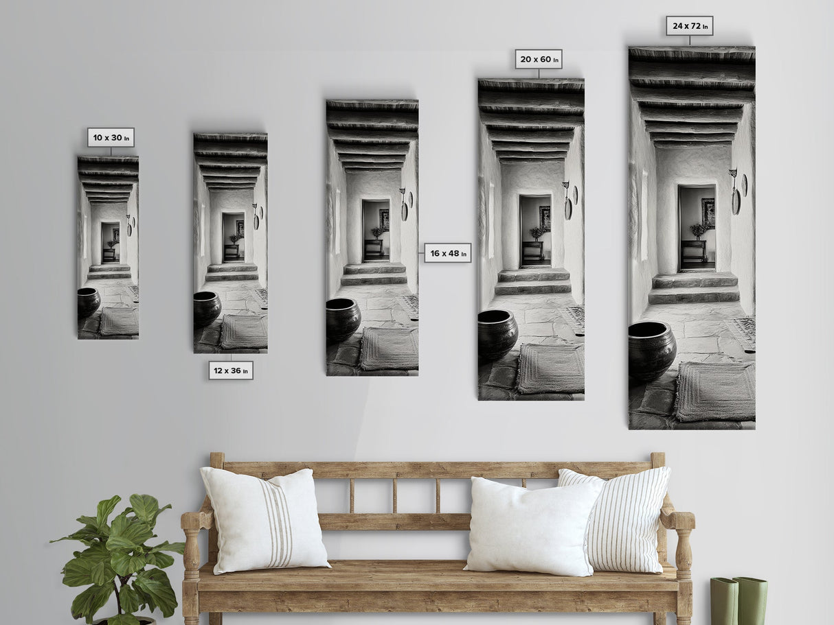 Southwestern Hallway, Adobe Texture, Earthy Decor, Desert Style, Rustic Design, Framed Canvas Print, Entryway Wall Art, Boho Home Vibes