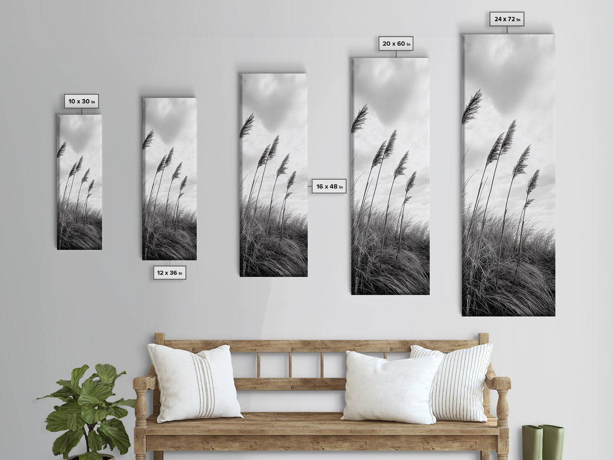 Windy Grasses, Coastal Scene, Tall Grass Field, Autumn Decor, Canvas Print, Farmhouse Style, Dining Room Wall Art, Nature Mood