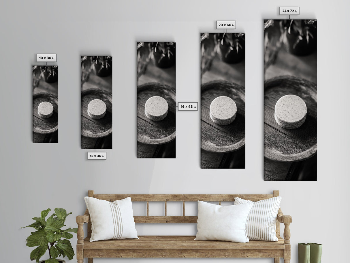 Artisan Soap Closeup, Rustic Spa Detail, Monochrome Still Life, Framed Canvas Print, Bathroom Decor, Minimalist Art, Cozy Home Accent