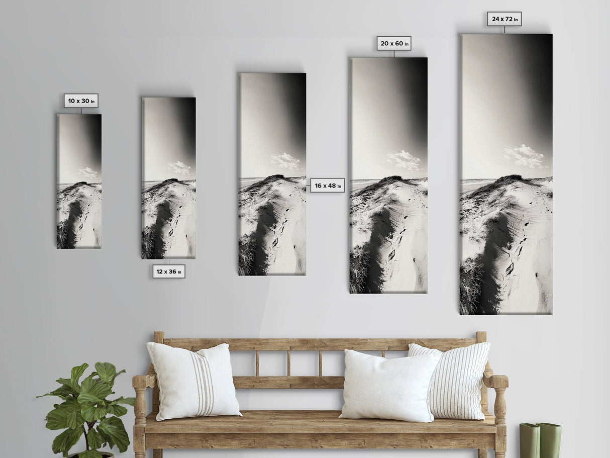 Sand Dunes Art, Coastal Minimalism, Desert Beach Wall Decor, Neutral Living Room Style, Framed Canvas Print, Nature Boho Aesthetic