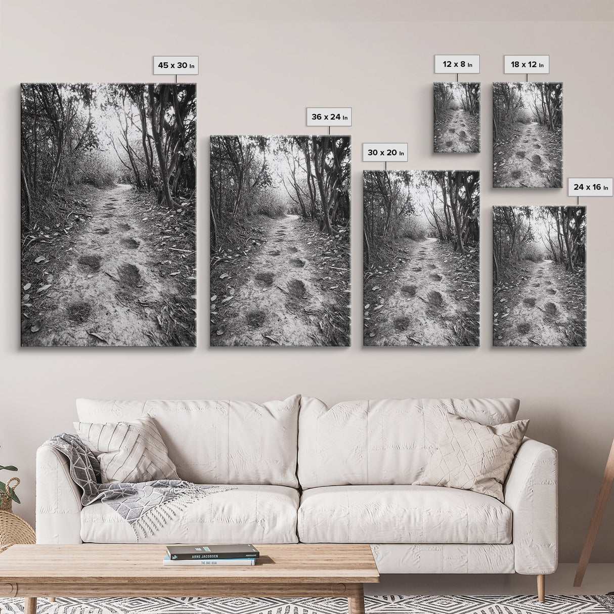 Forest Trail Path, Woodland Escape, Nature Walk, Adventure Art, Framed Canvas Print, Office Wall Decor, Autumn Vibes, Rustic Nature Style