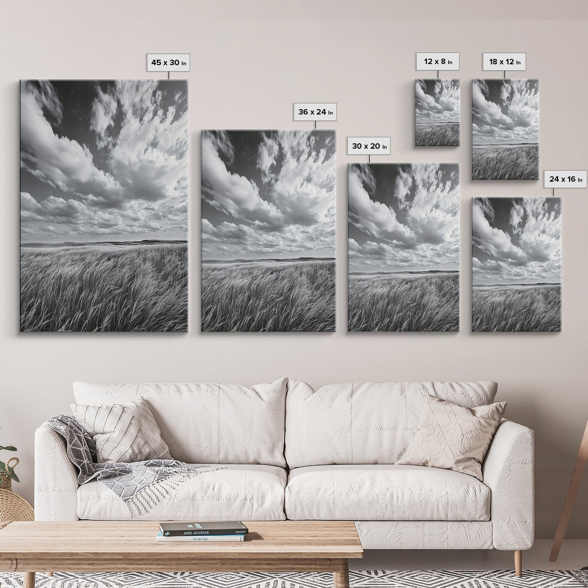 Open Sky Fields, Windy Prairie, Moody Nature Sky, Rustic Landscape, Canvas Print, Bedroom Wall Art, Fall Countryside, Boho Nature Decor