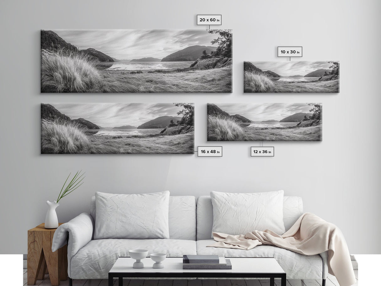 Mountain Lake Calm, Tranquil Nature Reflection, Forest Valley Art, Framed Canvas Print, Minimalist Wall Decor, Serene Landscape Print
