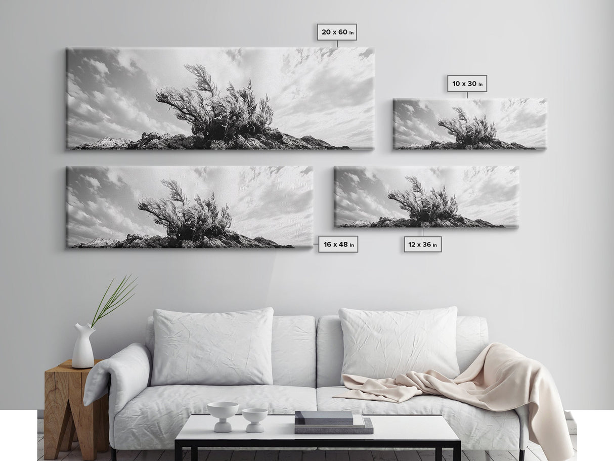 Windswept Kelp Rock, Ocean Botanical, Nature Inspired Canvas Print, Boho Style Art, Bathroom Wall Art, Sea Life Photography