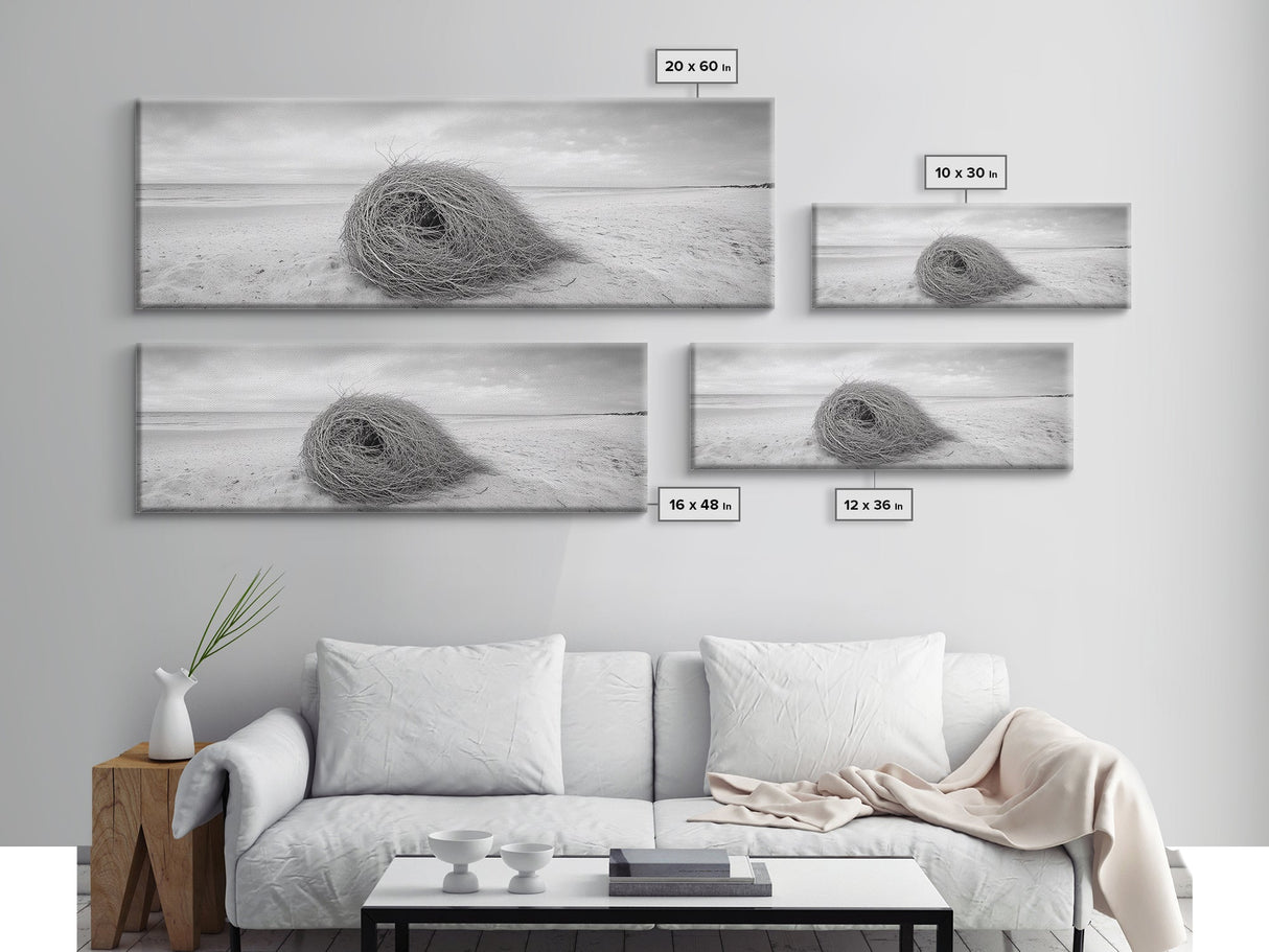 Tumbleweed Nest, Desert Beach, Natural Sculpture, Coastal Simplicity, Canvas Print, Modern Boho Wall Art, Neutral Home Aesthetic