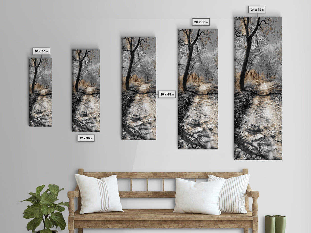 Forest Trail, Autumn Path, Nature Escape, Earthy Journey, Canvas Print, Rustic Fall Wall Art, Entryway or Hallway Decor, Woodland Landscape