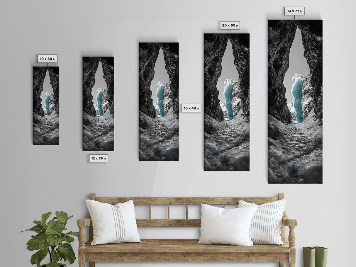 Ice Cave, Blue Glacier, Arctic Escape, Frozen Wonder, Framed Canvas Print, Winter Wall Art, Nature Lover Gift, Bedroom Photography Art