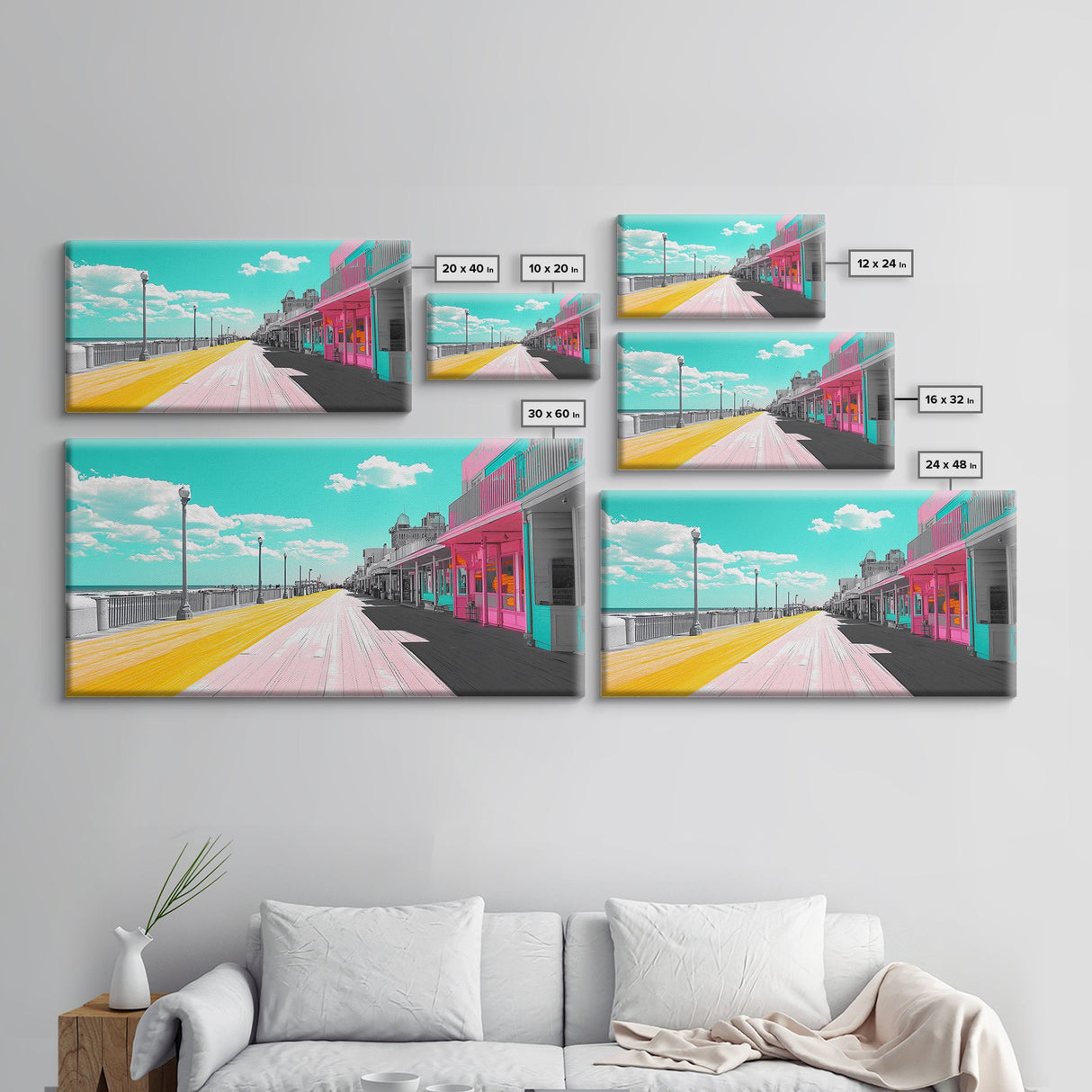 Red Speedboat Lake, Modern Water Scene, Nautical Wall Decor, Black White Contrast, Framed Canvas Print, Man Cave Art, Boating Gift Idea