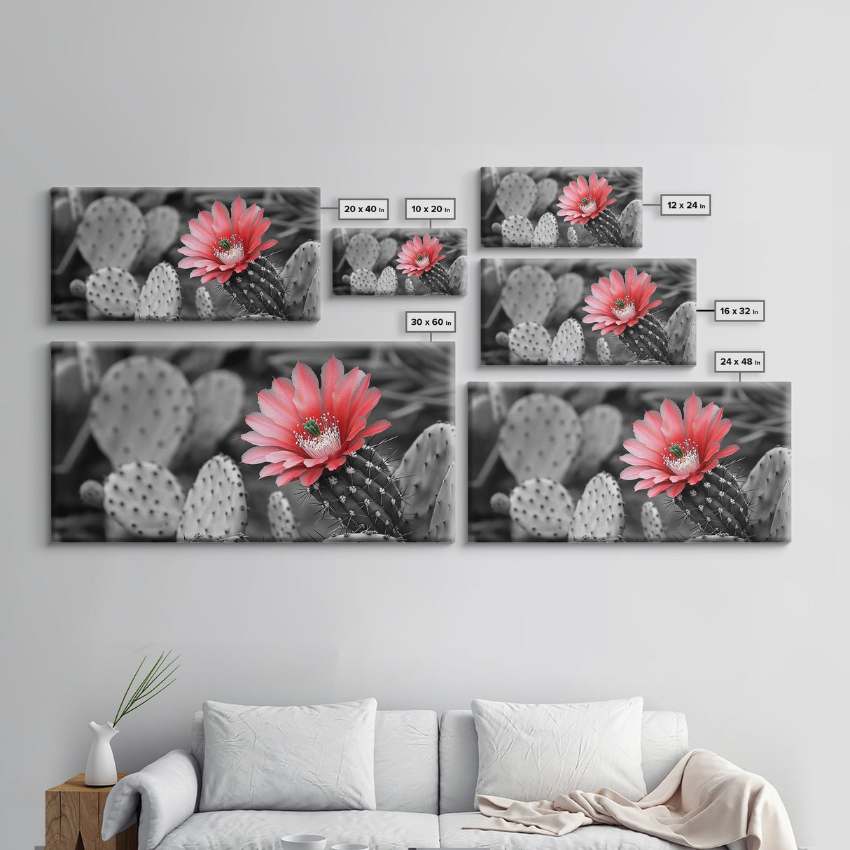 Pink Cactus Bloom, Desert Flower Closeup, Botanical Art, Canvas Print, Southwest Decor, Kitchen Wall Art, Nature Photography Print
