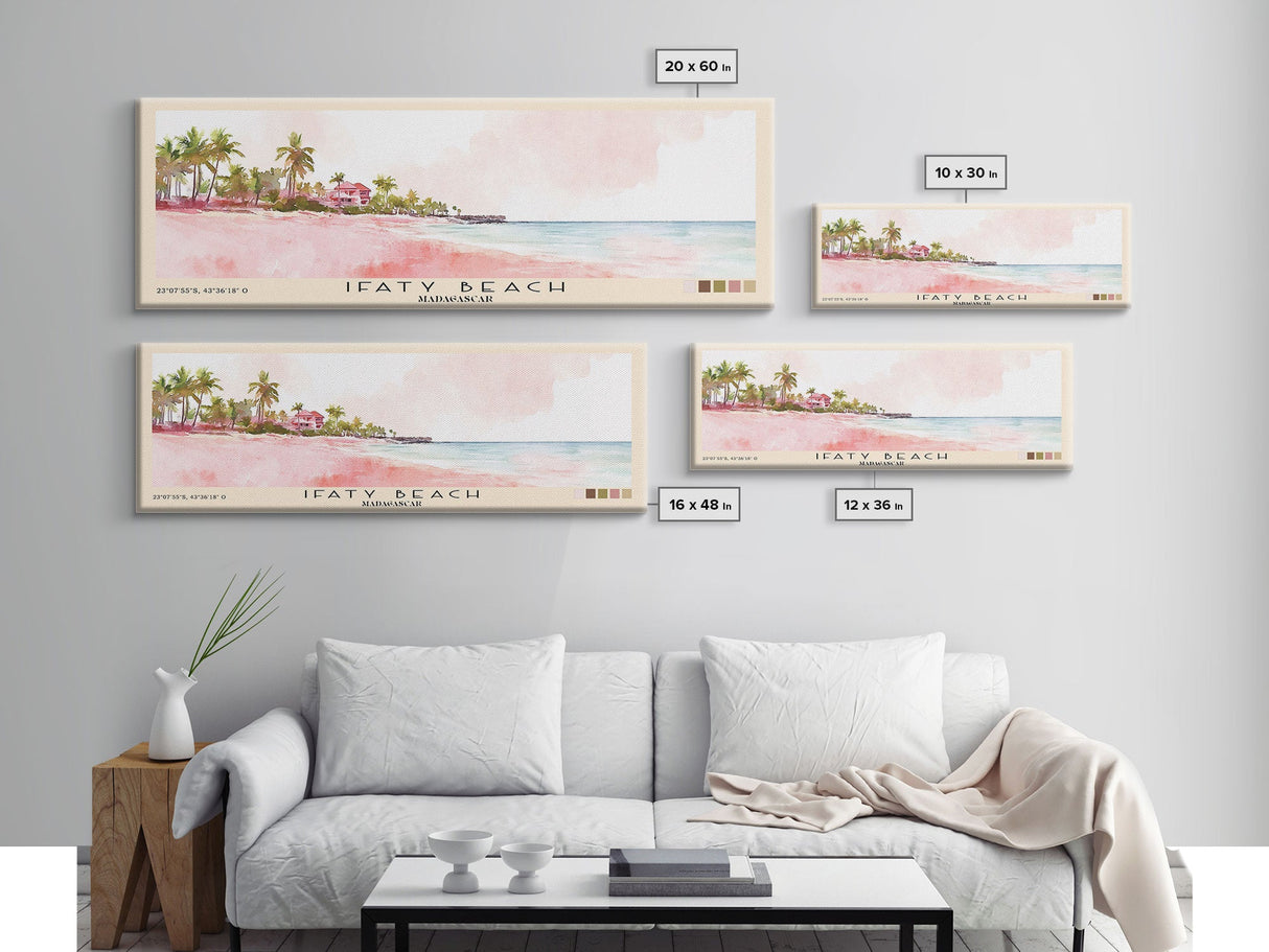 Ifaty Beach, Madagascar Watercolor Print, Vacation Gift, Madagascar Wall Art, Beach Painting, Beach Decor, Large Wall Art, Wood Frame Art