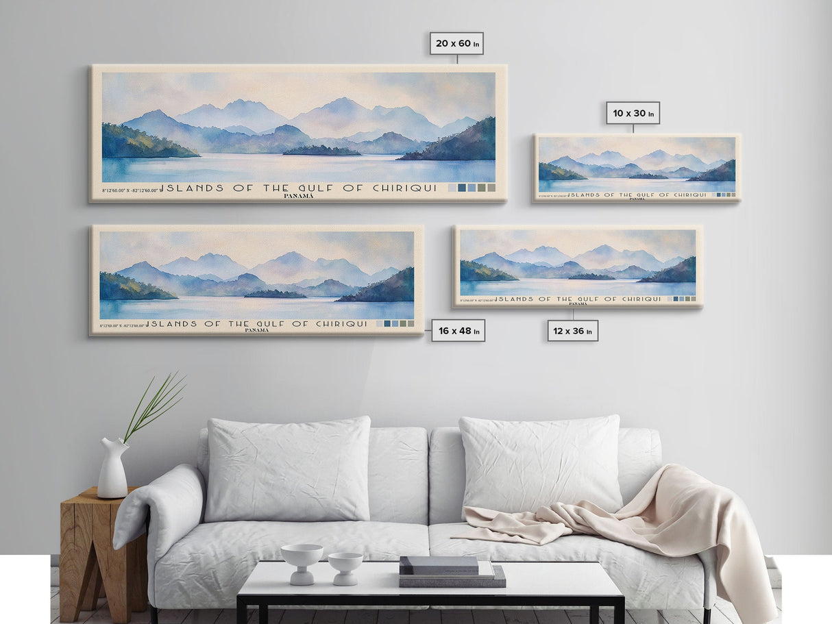 Islands of the Gulf of Chiriqui, Panamá Watercolor Beach Print, Vacation Gift, Panamá Wall Art, Beach Painting, Beach Decor, Beach Painting