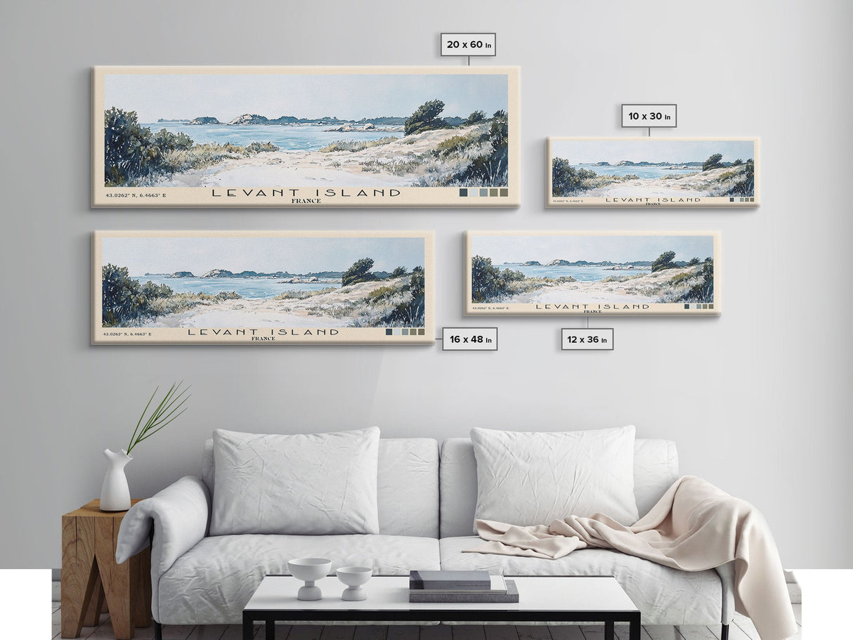 Levant Island, France Watercolor Beach Print, Vacation Gift, France Wall Art, Beach Painting, Beach Decor, Beach Painting